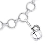 Bubble Bracelet & Charm - Apple - 925 Sterling Silver Platinum Plated