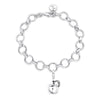 Bubble Bracelet & Charm - Apple - 925 Sterling Silver Platinum Plated