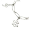 925 Silver Five Charm (Star ,Butterfly ,Heart ,Snow Flake & Music Note ) Braclet (6.5')