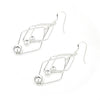 925 Sterling Style Triple Rhombus And Ball Drop Style Fishhook Earrings