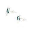 Lucky Start 925 Sterling Silver Green Shagreen Bezel Setting Star Stud Earrings