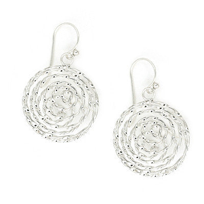 925 Sterling Silver Twisted Round Fishhook Earrings