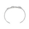 Plum Flower Wire Bangle - Platinum Plated 925 Sterling Silver