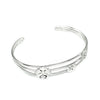 Plum Flower Wire Bangle - Platinum Plated 925 Sterling Silver