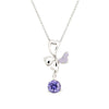 925 Silver Clover Necklace with Purple CZ