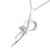 18K/750 White Gold Diamond Flower Pendant (FREE 925 Silver Box Chain)