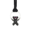 Everlasting Bear Black Crystal 925 Silver Ring / Pendant /w Rope Chain