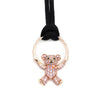Romantic Bear Pink Crystal 925 Silver Ring / Pendant /w Rope Chain