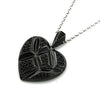 Silver Kings 925 Sterling Silver Black CZ Heart Shaped Necklace (22')