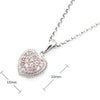 925 Sterling Silver Pink CZ Heart Shaped Necklace (22') With a FREE Macaron Coin purse