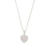 925 Sterling Silver Pink CZ Heart Shaped Necklace (22') With a FREE Macaron Coin purse