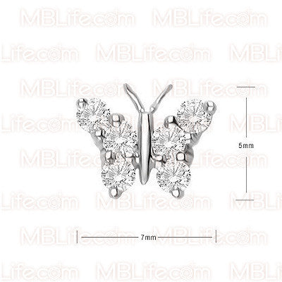 Diamond Butterfly - 18K/750 White Gold Diamond Single Earring