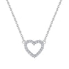 Heart Shape Diamond Necklace - 18K/750 White Gold