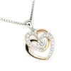 Heart On Heart Diamond Pendant - 18K/750 Red And White Gold