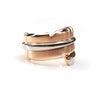 Feather Stainless Steel (Black and Rose Golden) Couple Ring